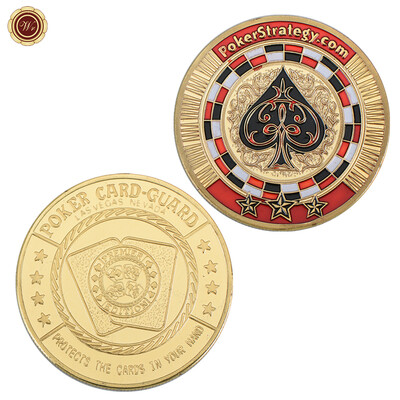 Protector de protecție pentru cărți pentru monede de poker din metal Cărți de poker Provocare noroc Monede Jetoane de cazinou Dealer Jeton Suvenir Cadouri de colecție