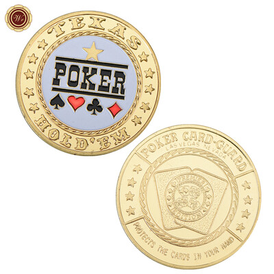 Protector de protecție pentru cărți pentru monede de poker din metal Cărți de poker Provocare noroc Monede Jetoane de cazinou Dealer Jeton Suvenir Cadouri de colecție