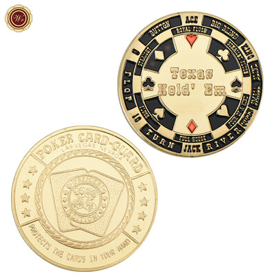 Protector de protecție pentru cărți pentru monede de poker din metal Cărți de poker Provocare noroc Monede Jetoane de cazinou Dealer Jeton Suvenir Cadouri de colecție