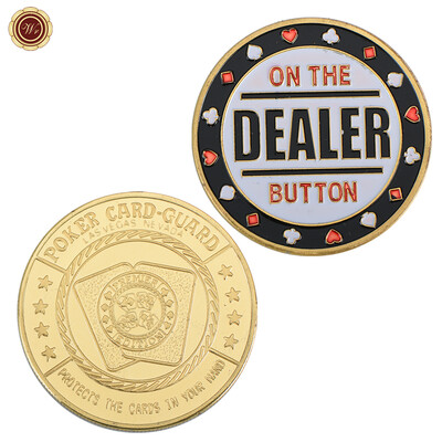 Protector de protecție pentru cărți pentru monede de poker din metal Cărți de poker Provocare noroc Monede Jetoane de cazinou Dealer Jeton Suvenir Cadouri de colecție