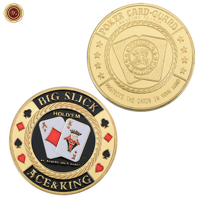 Protector de protecție pentru cărți pentru monede de poker din metal Cărți de poker Provocare noroc Monede Jetoane de cazinou Dealer Jeton Suvenir Cadouri de colecție