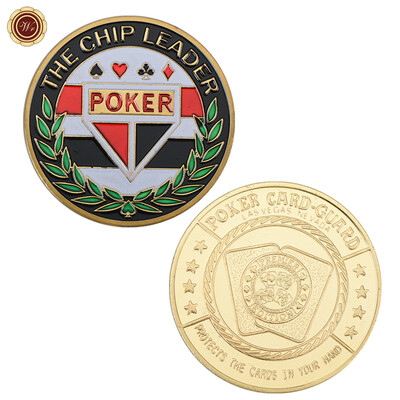Protector de protecție pentru cărți pentru monede de poker din metal Cărți de poker Provocare noroc Monede Jetoane de cazinou Dealer Jeton Suvenir Cadouri de colecție