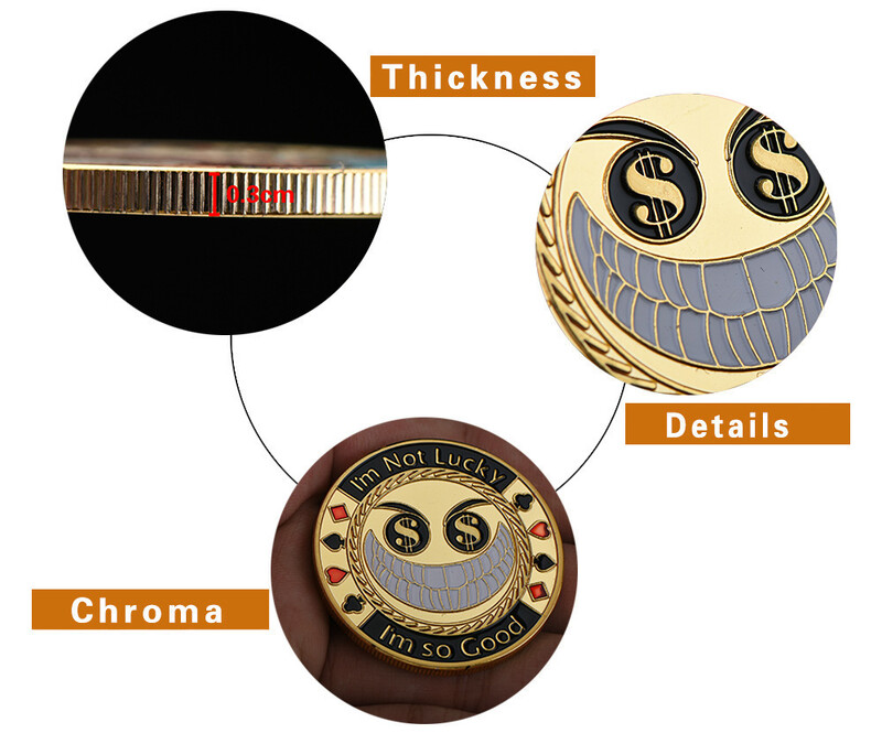 Fém póker érmekártya védővédő pókerkártyák szerencse kihívás érme kaszinó zseton kereskedő token emléktárgy gyűjthető ajándékok