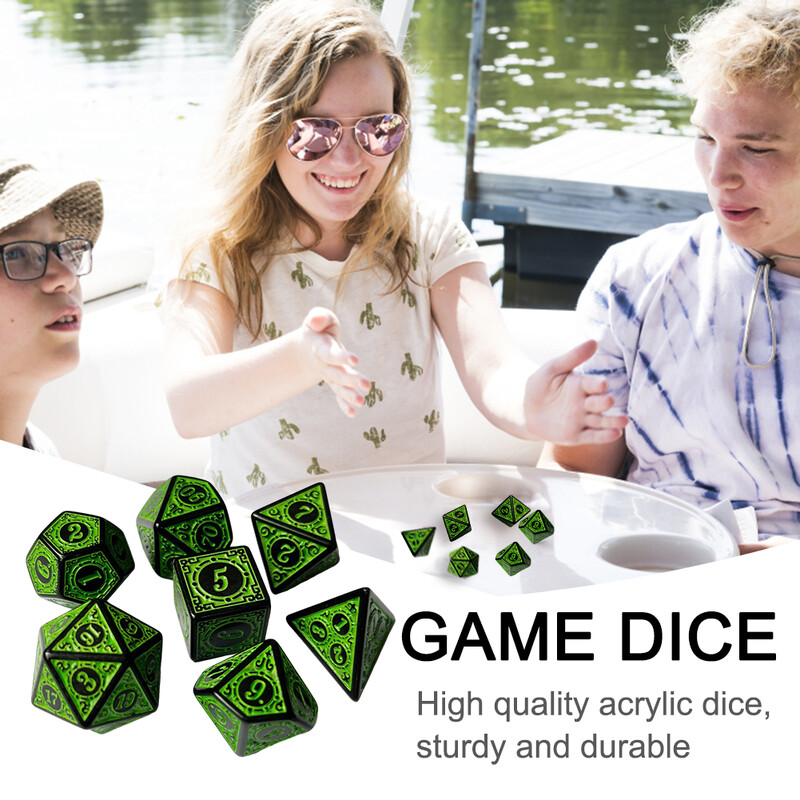 7 vnt. kelių pusių kauliukų rinkinys raudonas/baltas/mėlynas/geltonas/žalias kauliukų rinkinys vaidmenų žaidimo kauliukai RPG MTG stalo žaidimui