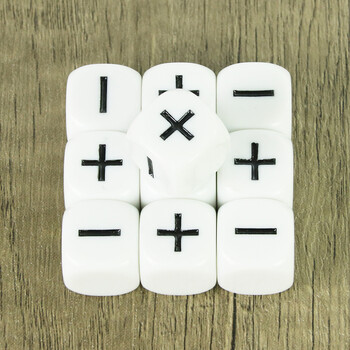 Fate Dice Opaque Black White 10PCS 16mm за аксесоари за настолни игри