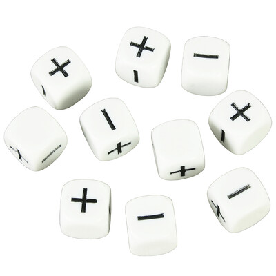 Fate Dice neprozirne crno bijele 10KOM 16mm za pribor za društvene igre