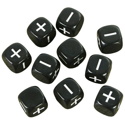 Fate Dice neprozirne crno bijele 10KOM 16mm za pribor za društvene igre