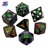 Dice Role DND dodaci Tema za Noć vještica Polyhedral Dice Set Jedinstvena festivalska aura Šareni uzorci za DND RPG igre za stolna računala