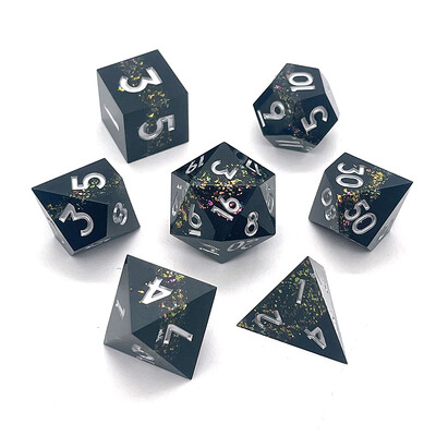 7PCS Set oštrih kockica od smole Višebojni poliedarski kalupi za više igrača Digitalna igra uloga Društvena stolna igra za djecu i odrasle
