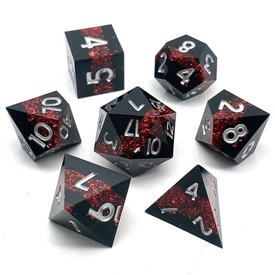 7PCS Set oštrih kockica od smole Višebojni poliedarski kalupi za više igrača Digitalna igra uloga Društvena stolna igra za djecu i odrasle