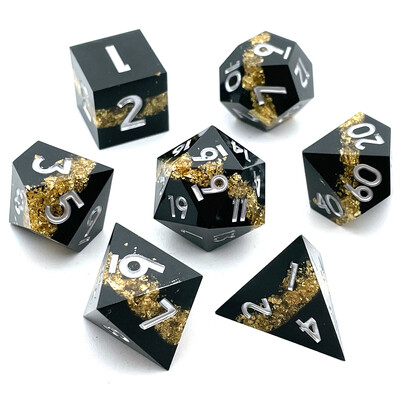 7PCS Set oštrih kockica od smole Višebojni poliedarski kalupi za više igrača Digitalna igra uloga Društvena stolna igra za djecu i odrasle