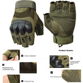 Vanjske taktičke rukavice Motociklističke Paintball s tvrdim zglobovima Airsoft Lov Borba Vožnja Planinarenje penjanje po stijenama Rukavice s pola prsta