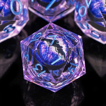 Зарове от смола Dragon\'s eye, 7PCS Liquid Core Dice Set, Sharp Egde polyhedral d и d зарове