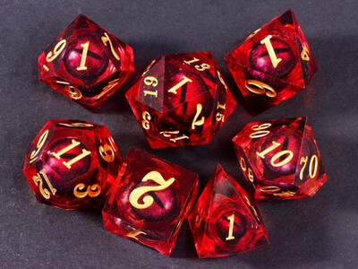 Zmajeve kocke od smole, 7PCS Liquid Core Dice Set, Sharp Egde polyhedral d i d kocke