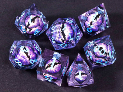 Zmajeve kocke od smole, 7PCS Liquid Core Dice Set, Sharp Egde polyhedral d i d kocke