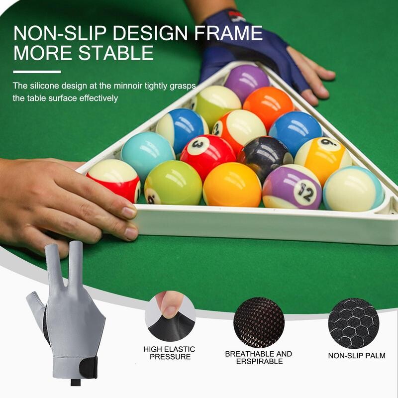 Horúci výpredaj biliardových rukavíc, protišmykové 3 prsty, športové pravá rukavica na snooker, elastické biliardové tréningové rukavice, príslušenstvo