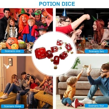 Potion Dice 7Pcs Комплект силиконови зарове Ролеви зарове Комплект ролеви зарове със смола Конструкция Готини зарове, вдъхновени от астрологията