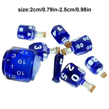 Potion Dice 7Pcs Комплект силиконови зарове Ролеви зарове Комплект ролеви зарове със смола Конструкция Готини зарове, вдъхновени от астрологията