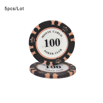 5 kom/lot Crown Texas Poker Mahjong žetoni 4X0,33 cm Casino novčići Zaštita za Baccarat kartice Vanjska pečena glina Unutarnji željezni lim 14 g