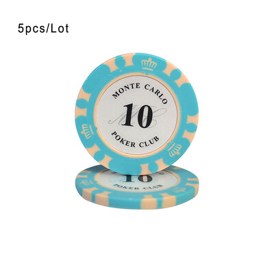 5 kom/lot Crown Texas Poker Mahjong žetoni 4X0,33 cm Casino novčići Zaštita za Baccarat kartice Vanjska pečena glina Unutarnji željezni lim 14 g