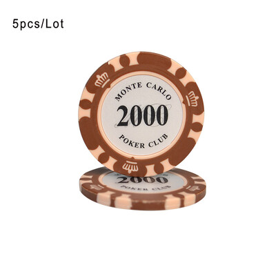 5 kom/lot Crown Texas Poker Mahjong žetoni 4X0,33 cm Casino novčići Zaštita za Baccarat kartice Vanjska pečena glina Unutarnji željezni lim 14 g