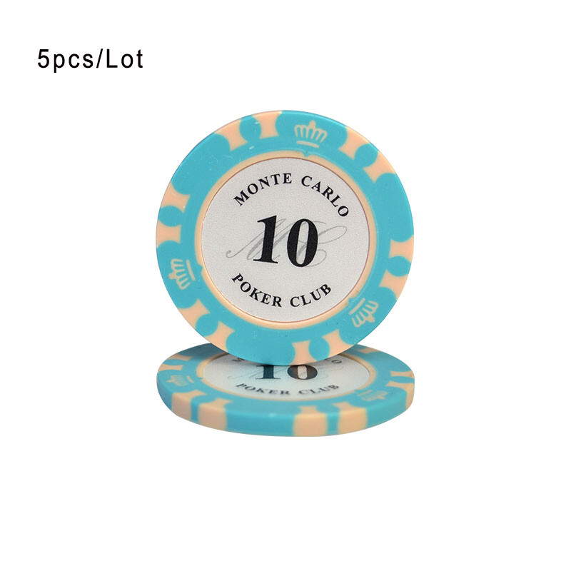 5 kom/lot Crown Texas Poker Mahjong žetoni 4X0,33 cm Casino novčići Zaštita za Baccarat kartice Vanjska pečena glina Unutarnji željezni lim 14 g