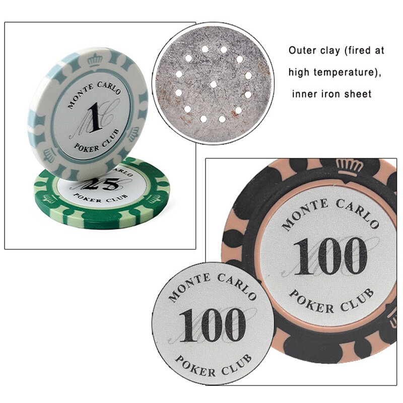 5 kom/lot Crown Texas Poker Mahjong žetoni 4X0,33 cm Casino novčići Zaštita za Baccarat kartice Vanjska pečena glina Unutarnji željezni lim 14 g