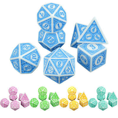 DND Polyhedral Dice Set 7pcs D4 D6 D8 D10 D12 D20 Игра със зарове за D&D RPG ролеви настолни игри