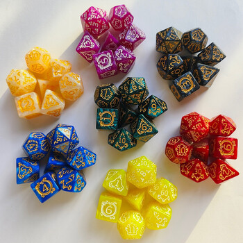 Σετ μοτίβο σκαλίσματος Dice 7Pcs RPG Polyhedral Dice set for Boardgame As Gift Entertainment Accessories