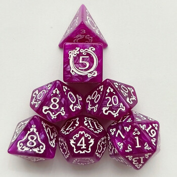 Σετ μοτίβο σκαλίσματος Dice 7Pcs RPG Polyhedral Dice set for Boardgame As Gift Entertainment Accessories