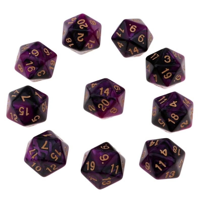 10-dijelni višestrani poliedarski set D20 Igre rezanja