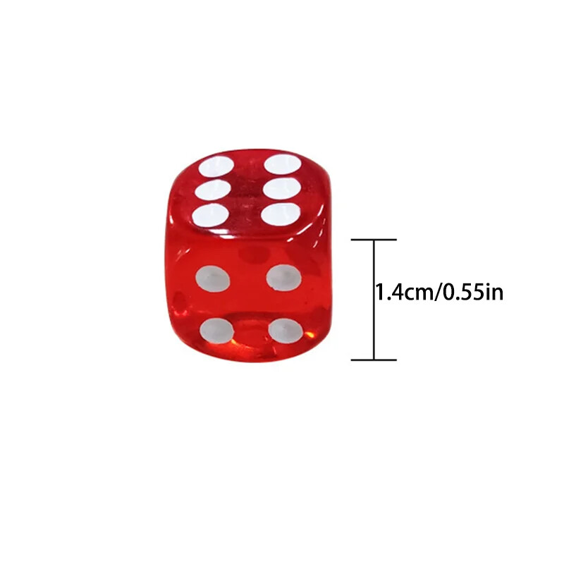 50PCS prozirne okrugle kockice u boji Set kockica u boji od 14 mm, zaslon za zabavu, prozirne kristalne kockice u boji