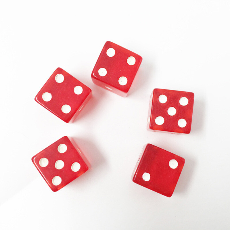 10 kom/set Prozirne crvene kockice pod pravim kutom Dodaci za društvene igre 19 mm