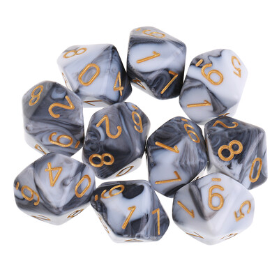 10 db 10 oldalú kocka D10 D8 poliéderes kocka játékokhoz 16 mm-es RPG kocka családi kocka