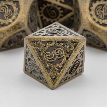 OUKELANWO DND Metal Dice Set D&D for Dungeon and Dragon, Gold Polyhedral Rpg Role Playing Game D and D Dice D20 D12 D10 D8 D6 D4