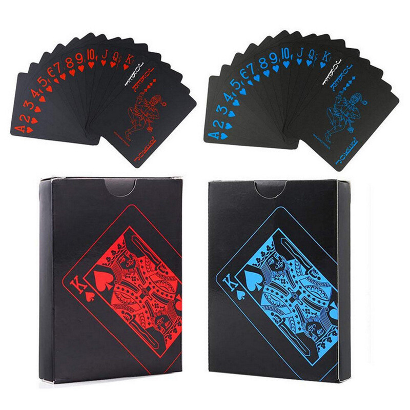 24K aukso kortos Plastikinis pokerio žaidimas Deck Folio pokerio paketas Magic Cards Neperšlampamas kortelių dovanų kolekcija Lošimo stalo žaidimas