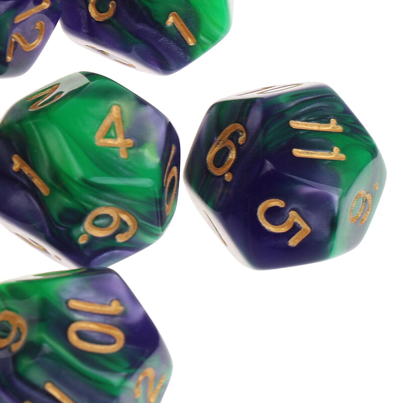 Lot 10 komada 12-strane kockice D12 akril 12 mm za stolne igre