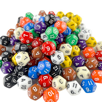 D12 Polyhedral Dice 17,7mm TRPG DND Digital Dice Set 12 Sides 10Pcs για επιτραπέζιο παιχνίδι