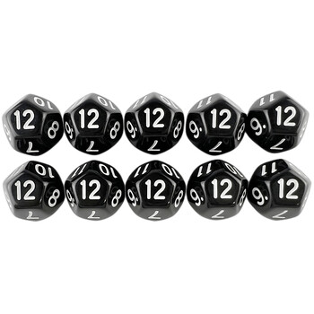 D12 Polyhedral Dice 17,7mm TRPG DND Digital Dice Set 12 Sides 10Pcs για επιτραπέζιο παιχνίδι