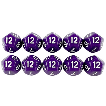 D12 Polyhedral Dice 17,7mm TRPG DND Digital Dice Set 12 Sides 10Pcs για επιτραπέζιο παιχνίδι