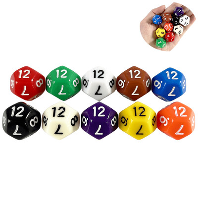 D12 Polyhedral Dice 17,7mm TRPG DND Digital Dice Set 12 Sides 10Pcs για επιτραπέζιο παιχνίδι