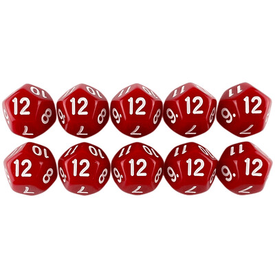 D12 Polyhedral Dice 17.7mm TRPG DND Digital Dice Game Set 12 strana 10kom za društvene igre
