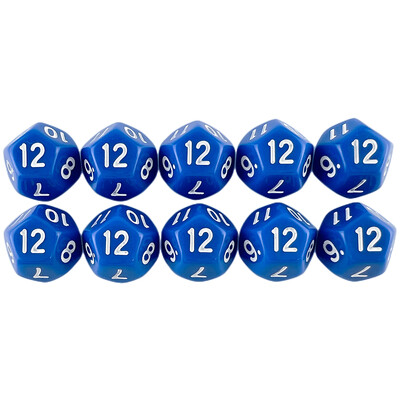 D12 Polyhedral Dice 17.7mm TRPG DND Digital Dice Game Set 12 strana 10kom za društvene igre