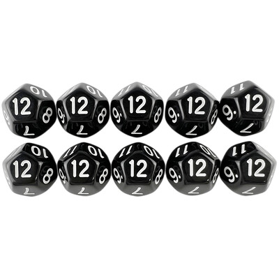 D12 Polyhedral Dice 17.7mm TRPG DND Digital Dice Game Set 12 strana 10kom za društvene igre