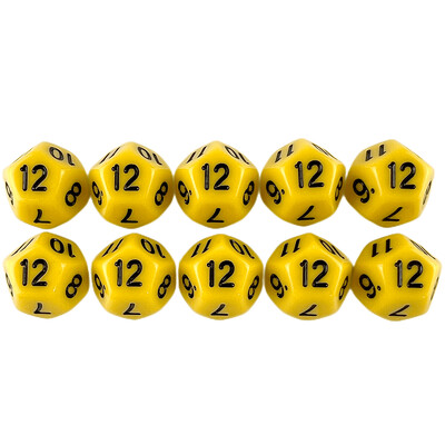 D12 Polyhedral Dice 17.7mm TRPG DND Digital Dice Game Set 12 strana 10kom za društvene igre