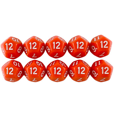 D12 Polyhedral Dice 17.7mm TRPG DND Digital Dice Game Set 12 strana 10kom za društvene igre