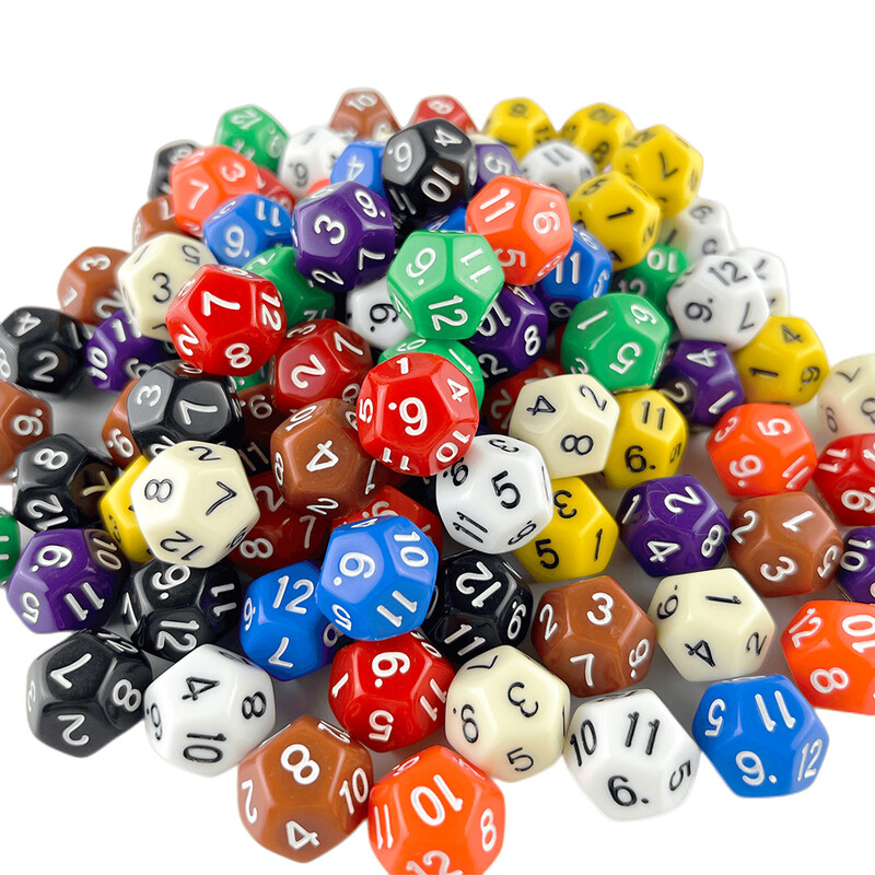 D12 Polyhedral Dice 17.7mm TRPG DND Digital Dice Game Set 12 strana 10kom za društvene igre