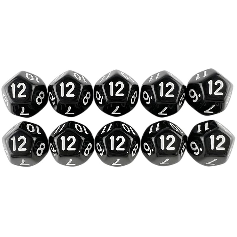 D12 Polyhedral Dice 17.7mm TRPG DND Digital Dice Game Set 12 strana 10kom za društvene igre