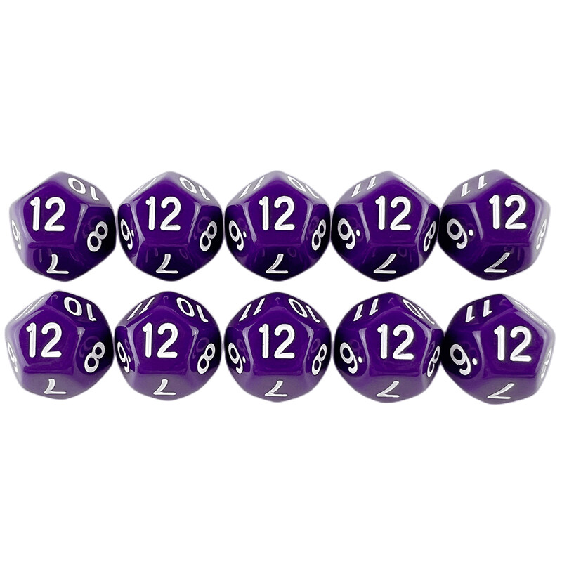 D12 Polyhedral Dice 17.7mm TRPG DND Digital Dice Game Set 12 strana 10kom za društvene igre