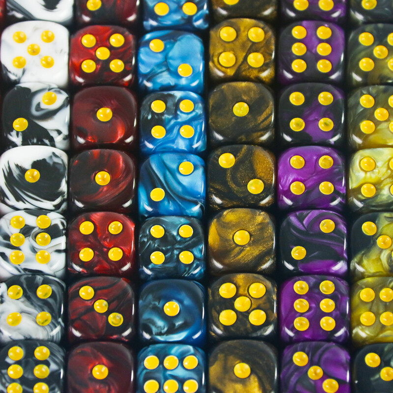 Vrhunska kvaliteta Round Dot D6 set kockica za stolno igranje - 12 mm u različitim bojama, pakiranje od 10